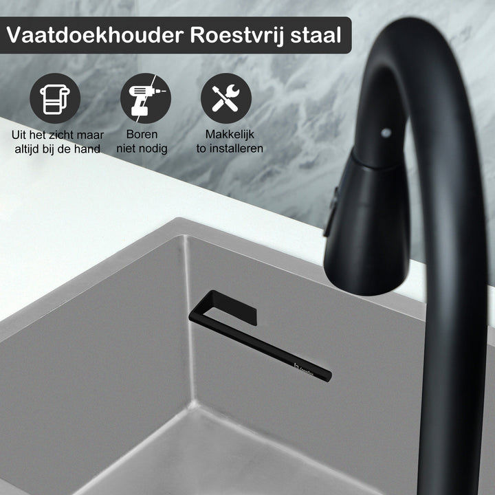 Vaatdoekhouder, magnetische vaatdoekhouder, vaatdoekhouder voor de gootsteen, gootsteen vaatdoekhouder, vaatdoekhouder spoelbak