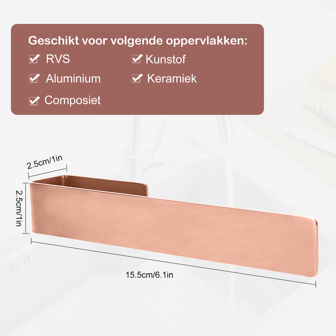 Vaatdoekhouder RVS - Krachtige Plakstrip - Roségoud